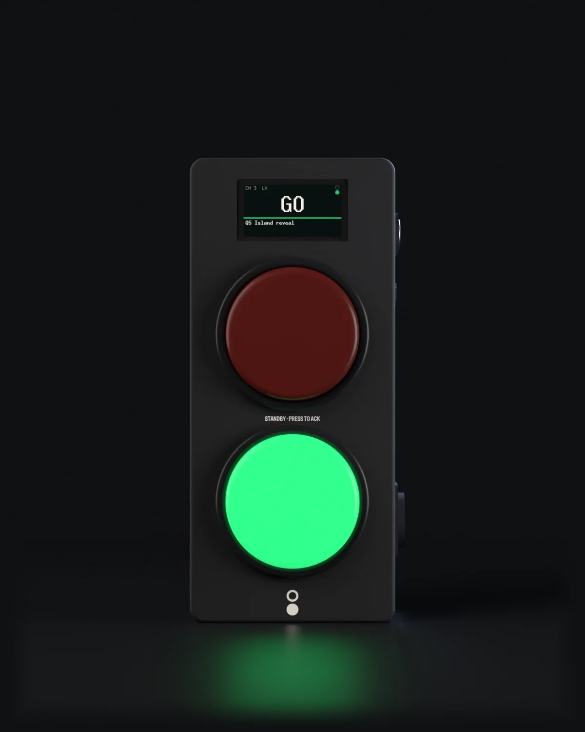 A Wing with its green lamp lit for GO.